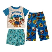 Paw Patrol Unisex Polyester 3 Piece Shorts Pants \u0026 Short Sleeve Pant Pajama Set (2T)
